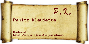 Panitz Klaudetta névjegykártya